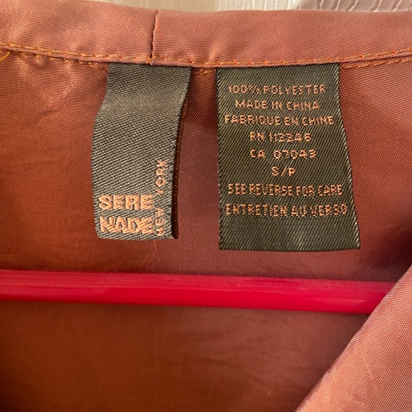 Sera Nade New York Elegant Blouse Large Ruffle Collar Size Small/P Silky Shimmer - Picture 4 of 4